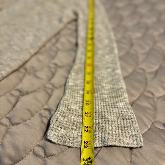 Express Waffle Knit Flare Sleeve Open Front Gray Tan Off White Cardigan Women XS - Picture 7 of 9